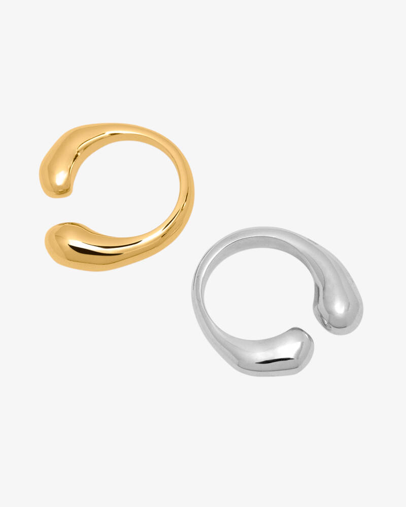 Hope Open Rings Silver, Vermeil Set