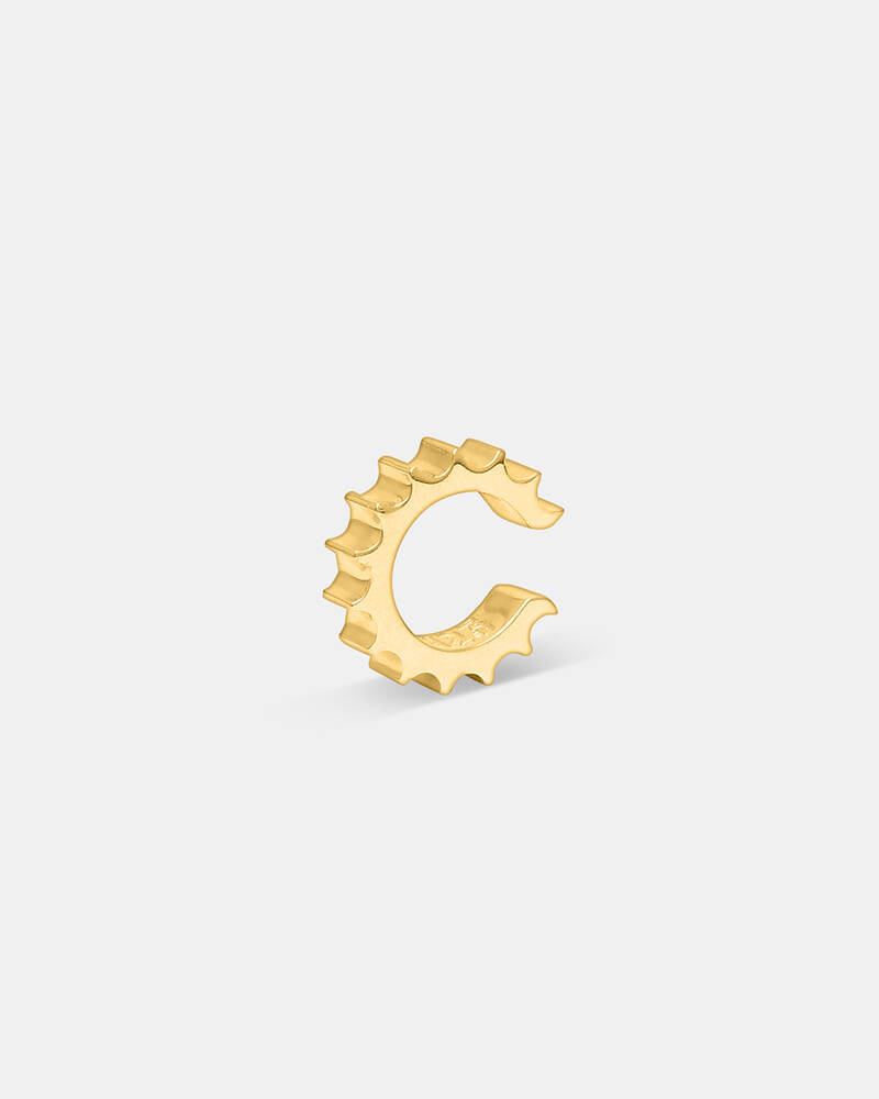 Column Drum Ear Cuff In Vermeil