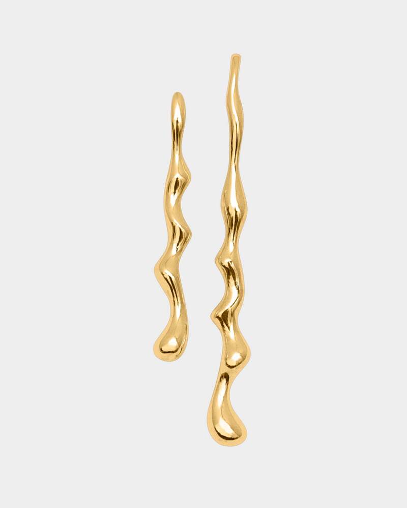 Poem Mismatched Earrings in Gold Vermeil
