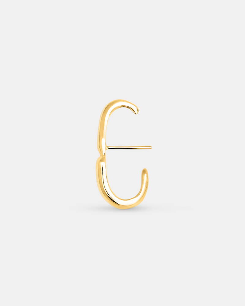 Hope Huggie Earrings Long in Gold Vermeil