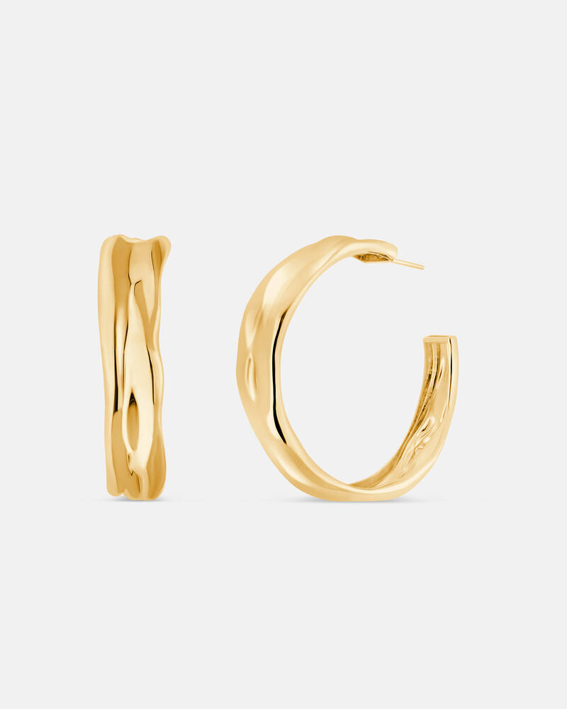 Aurora Large Hoop Earrings in 18K Gold Vermeil
