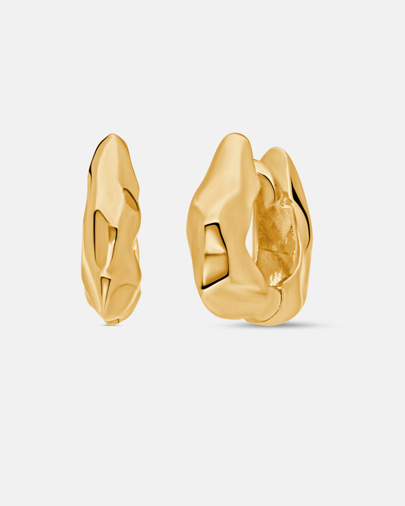 Lunar Small Hinged Earrings in 18K Gold Vermeil