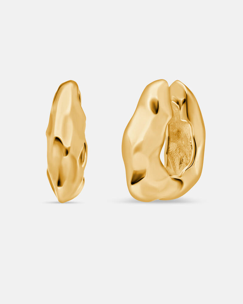 Lunar Medium Hinged Earrings in 18K Gold Vermeil
