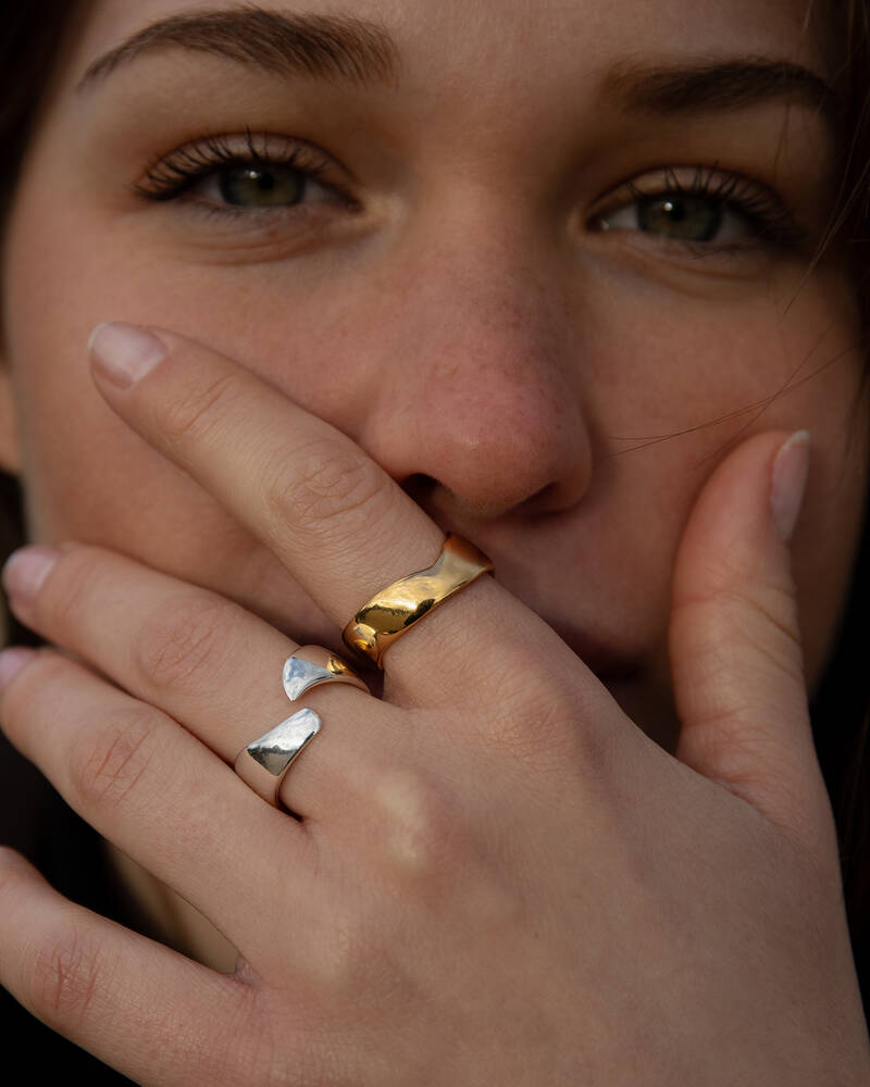 Perfectly Imperfect Cigar Band Ring in Gold Vermeil