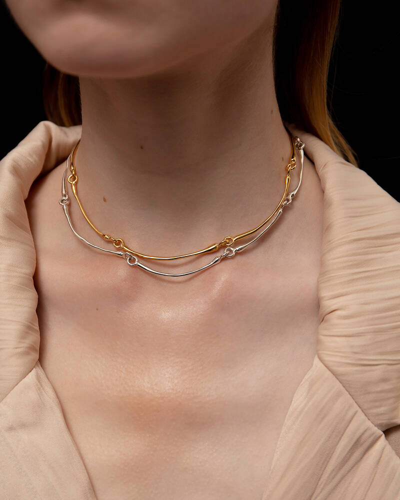 Hope Articulated Choker Necklace Silver, Vermeil Set