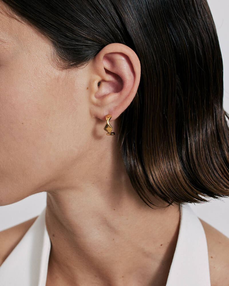 Flux Open Hoop Earrings in Gold Vermeil