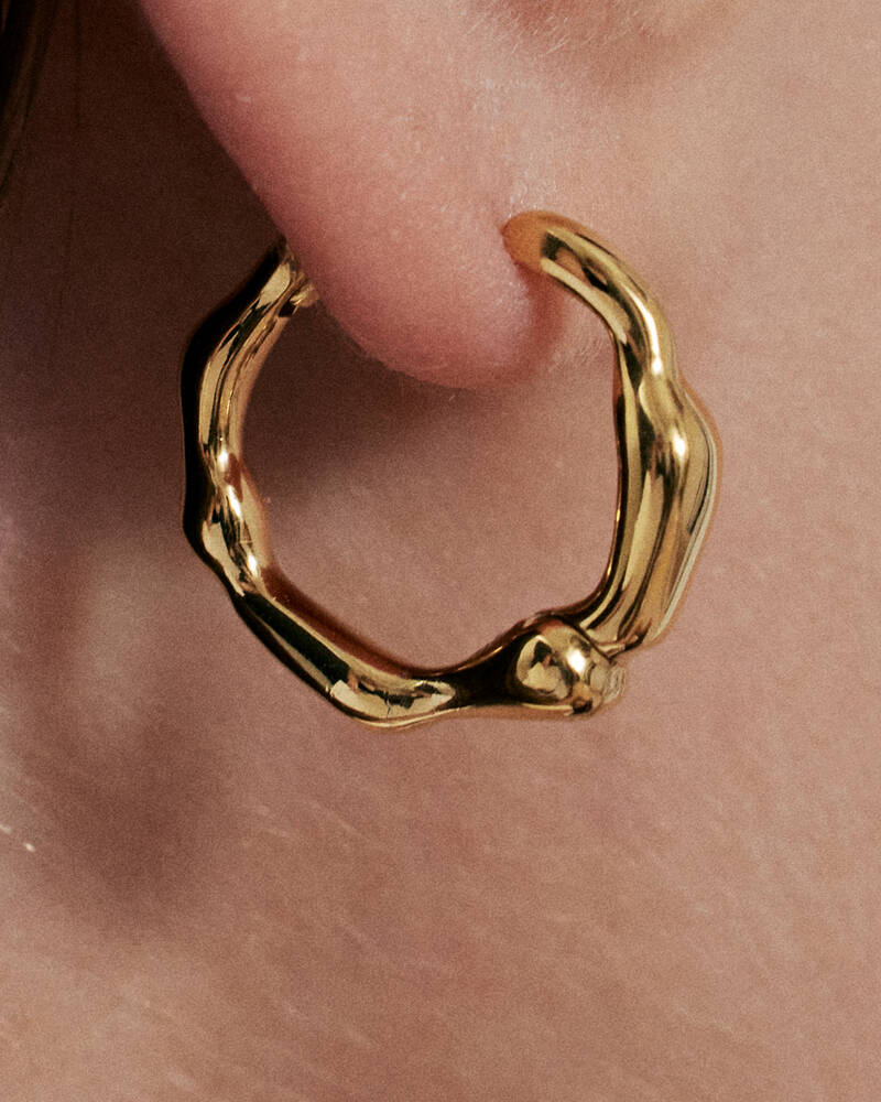 Night Dream Hinged Hoops in Gold Vermeil
