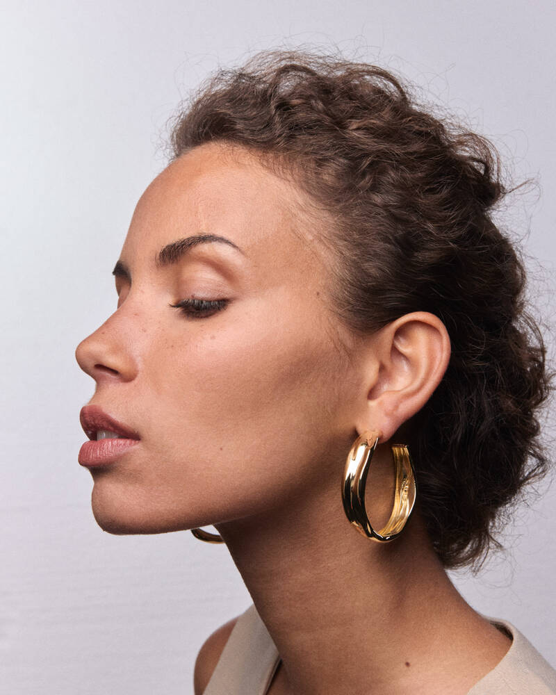 Aurora Large Hoop Earrings in 18K Gold Vermeil
