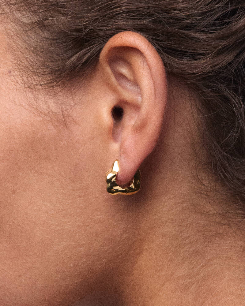 Lunar Small Hinged Earrings in 18K Gold Vermeil