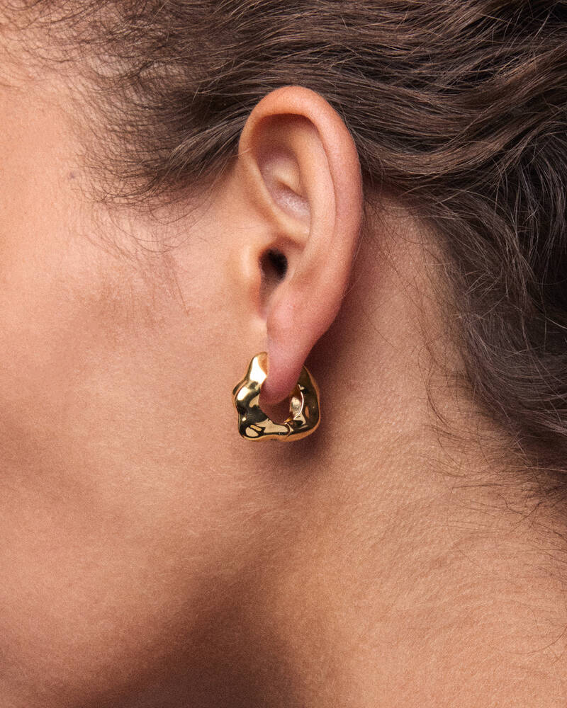 Lunar Medium Hinged Earrings in 18K Gold Vermeil
