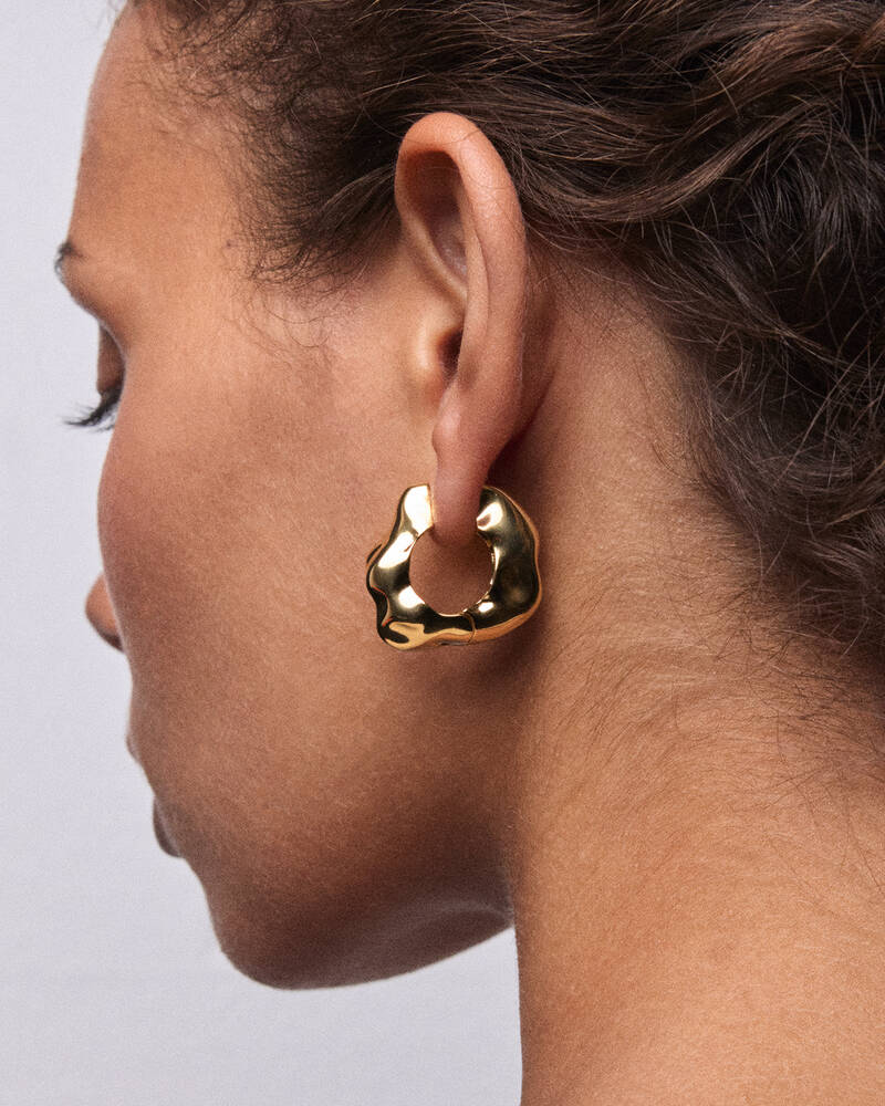 Lunar Large Hinged Earrings in 18K Gold Vermeil