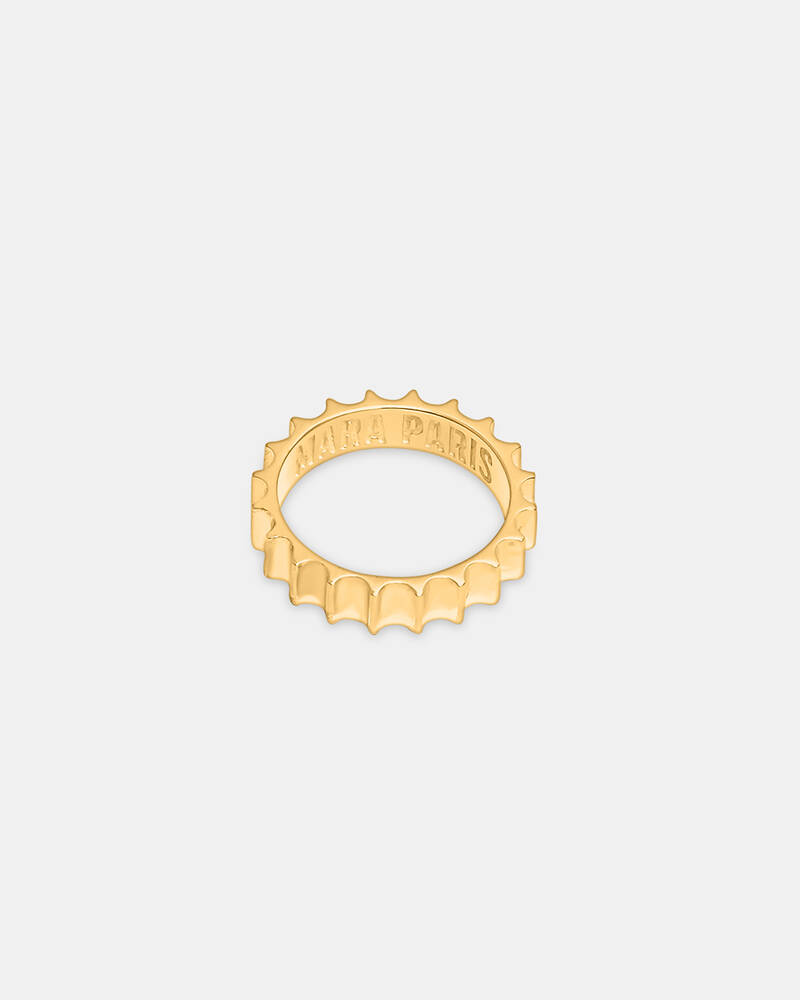 Column Drum Ring In Vermeil