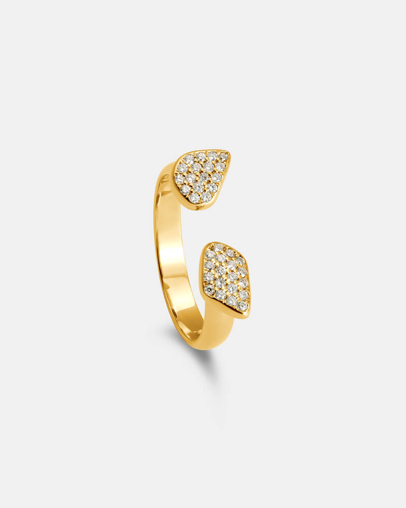 Dream Ring in 18K Solid Gold with Pave Diamonds