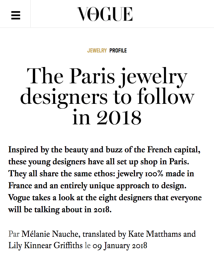 Vogue.fr - The Paris jewelry designers to follow in 2018