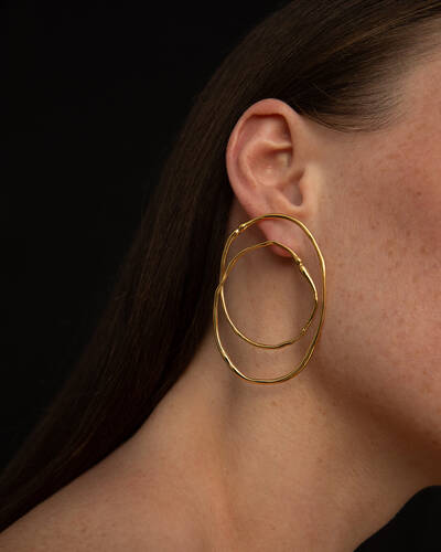 Hope Small Double Hoop Earrings in Vermeil