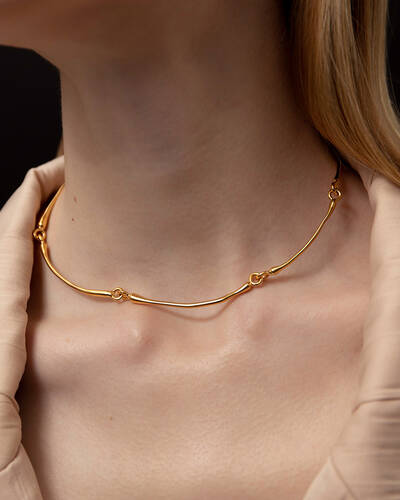 Hope Articulated Choker Necklace in Gold Vermeil