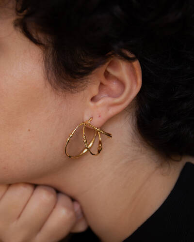 Hope Triple Hoop Earrings in Gold Vermeil