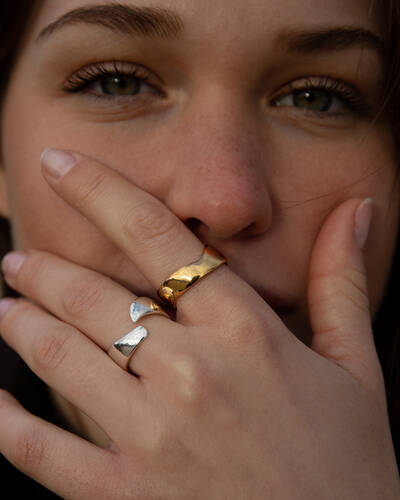 Perfectly Imperfect Cigar Band Ring in Gold Vermeil