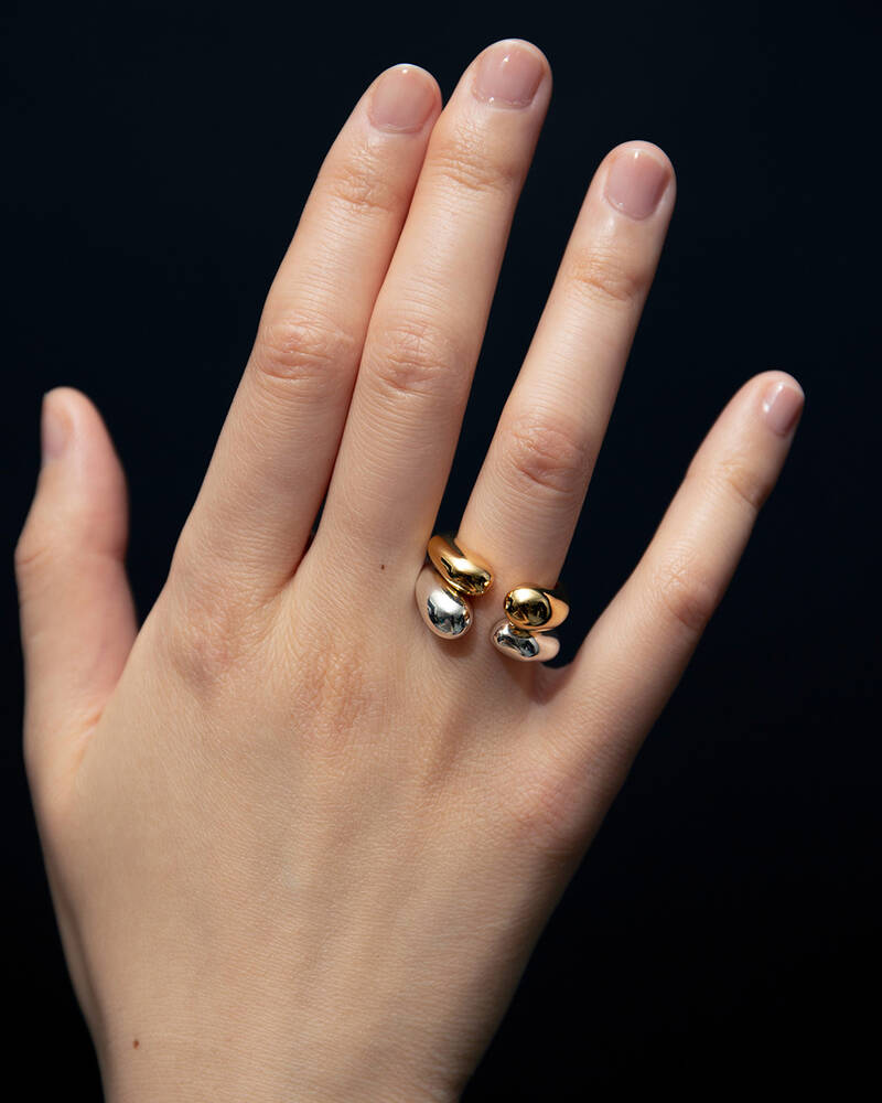 Hope Open Rings Silver, Vermeil Set