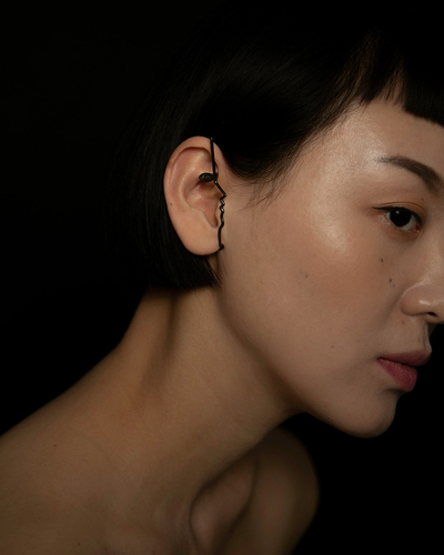 Dina Ear Cuff, Ruthenium Plated