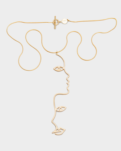 Two Face Necklace, 18K Gold Vermeil