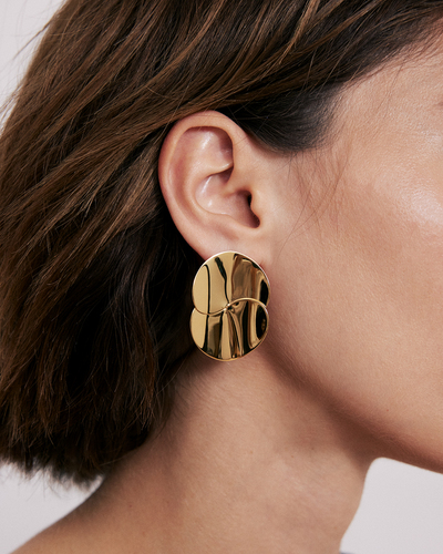 Small Eucalyptus Earrings, 18K Gold Vermeil