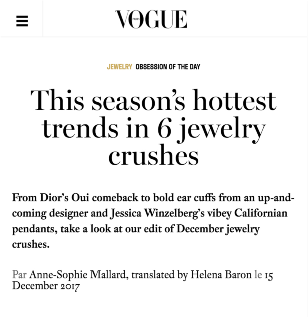 Vogue.fr - This season's hottest trends in 6 jewelry crushes. PLANETEE' mirror ear cuffs.