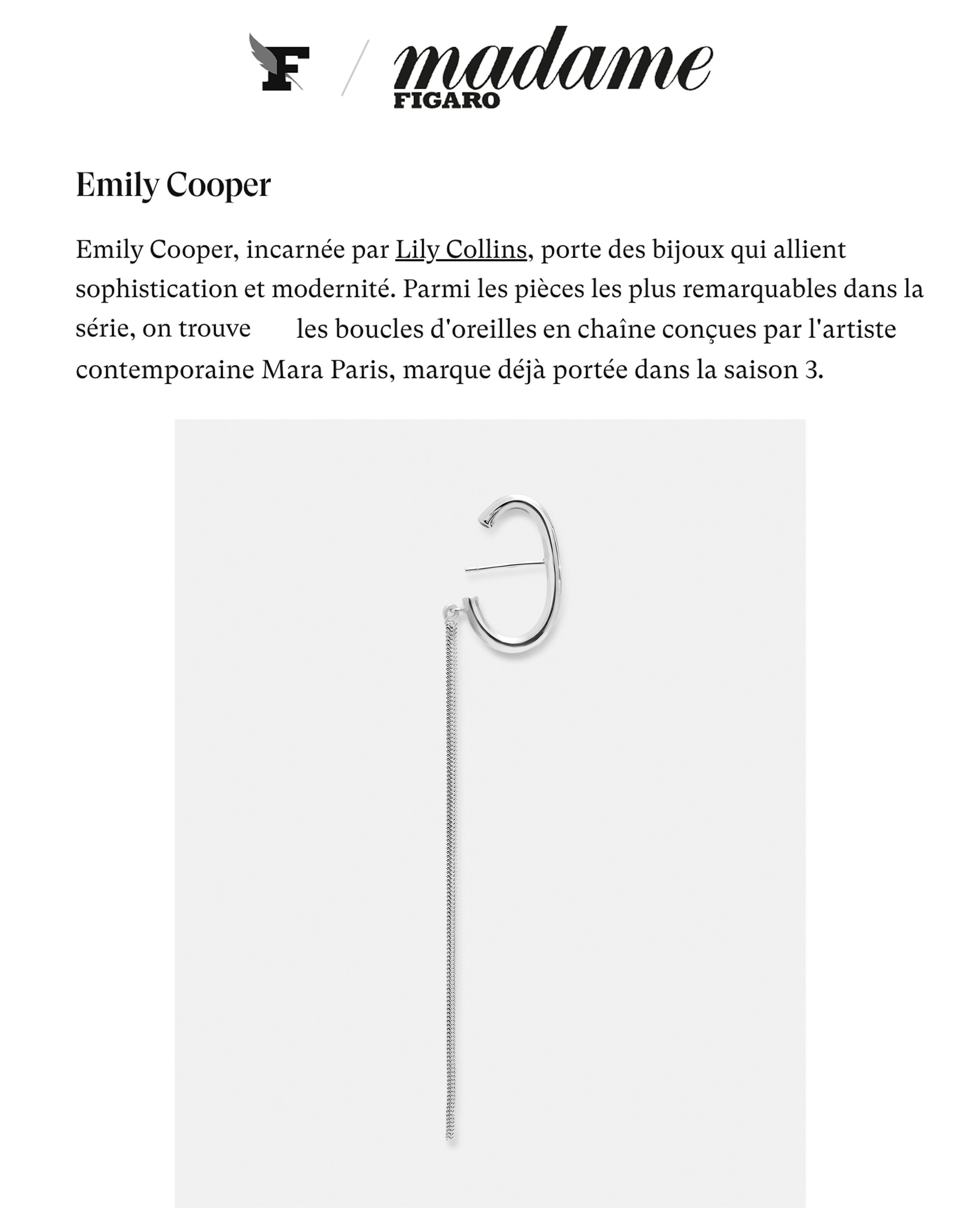 Madame Figaro - The jewelry worn in Emily in Paris