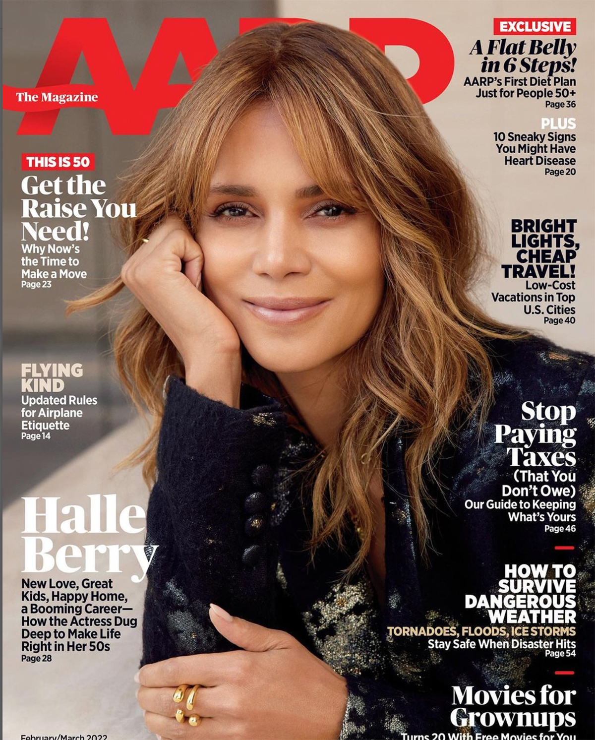 Halle Berry - Halle Berry wearing PLANETEE Hope Rings in the cover of Aarp