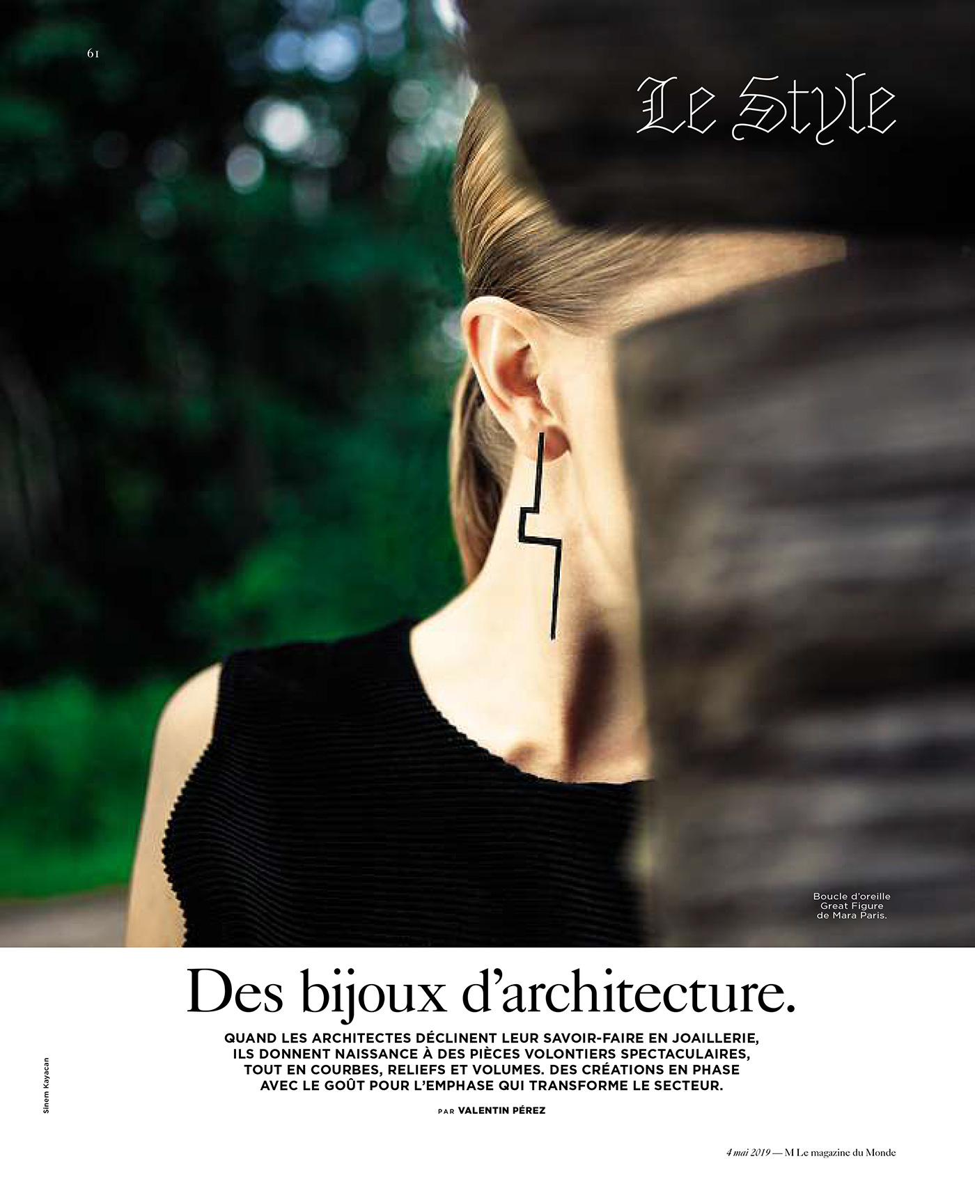 Le Monde - Interview by Valentin Pérez, Architectural Jewelry