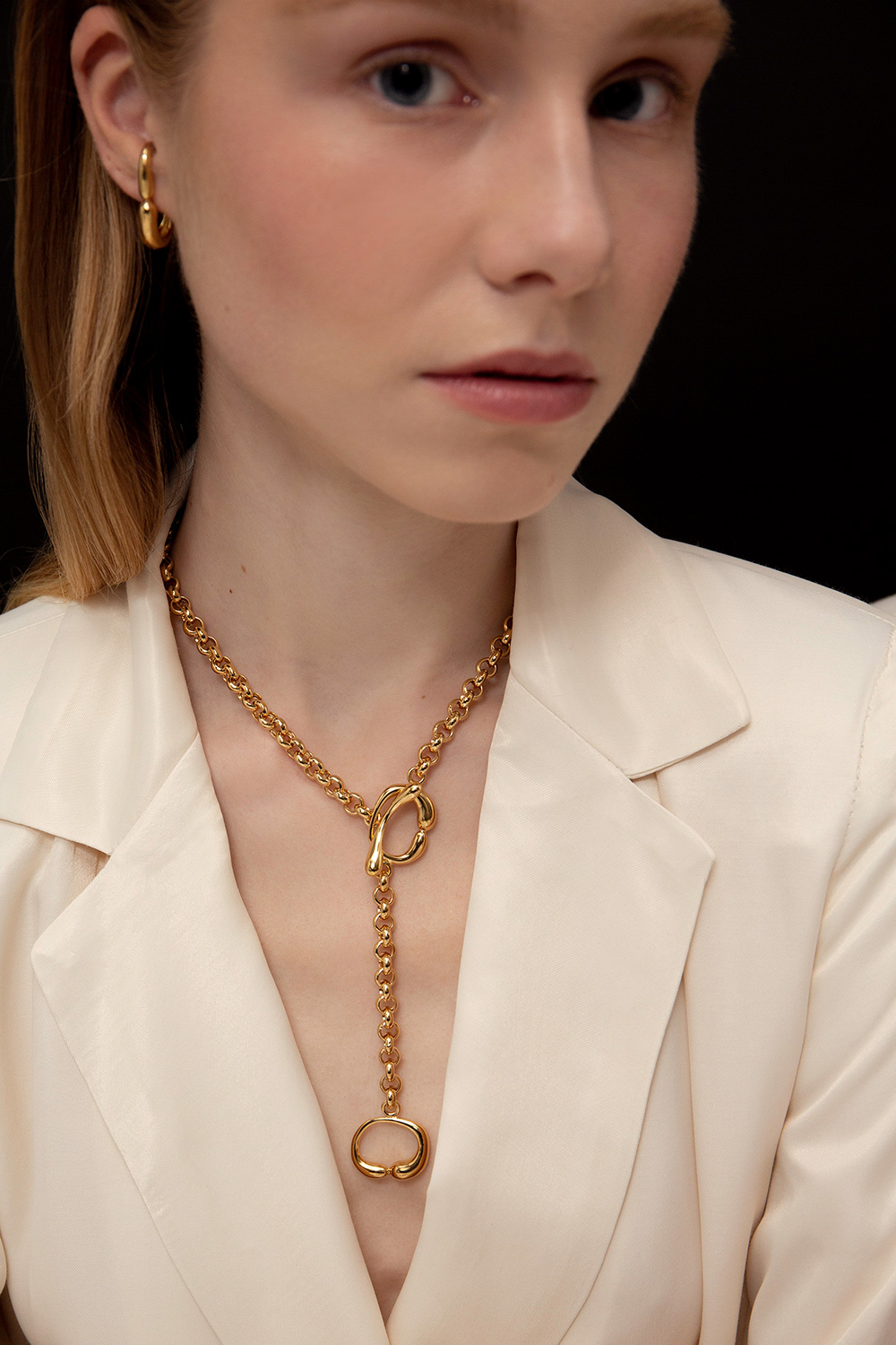 Hope Huggie Earrings in Gold Vermeil