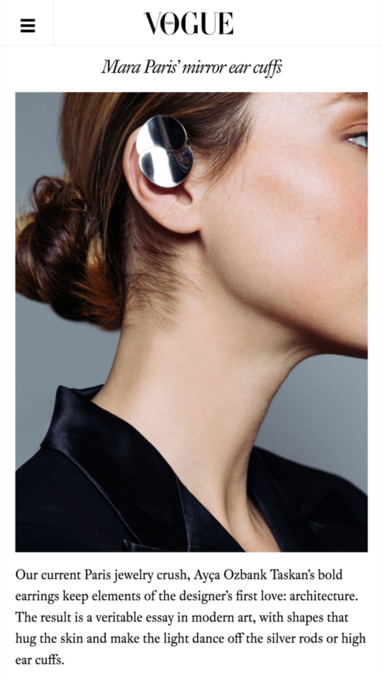 Vogue.fr - This season's hottest trends in 6 jewelry crushes. PLANETEE' mirror ear cuffs.