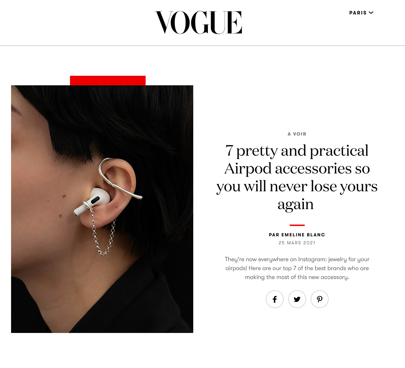 Vogue - 7 pretty and practical Airpod accessories so you will never lose yours again by Emeline Blanc