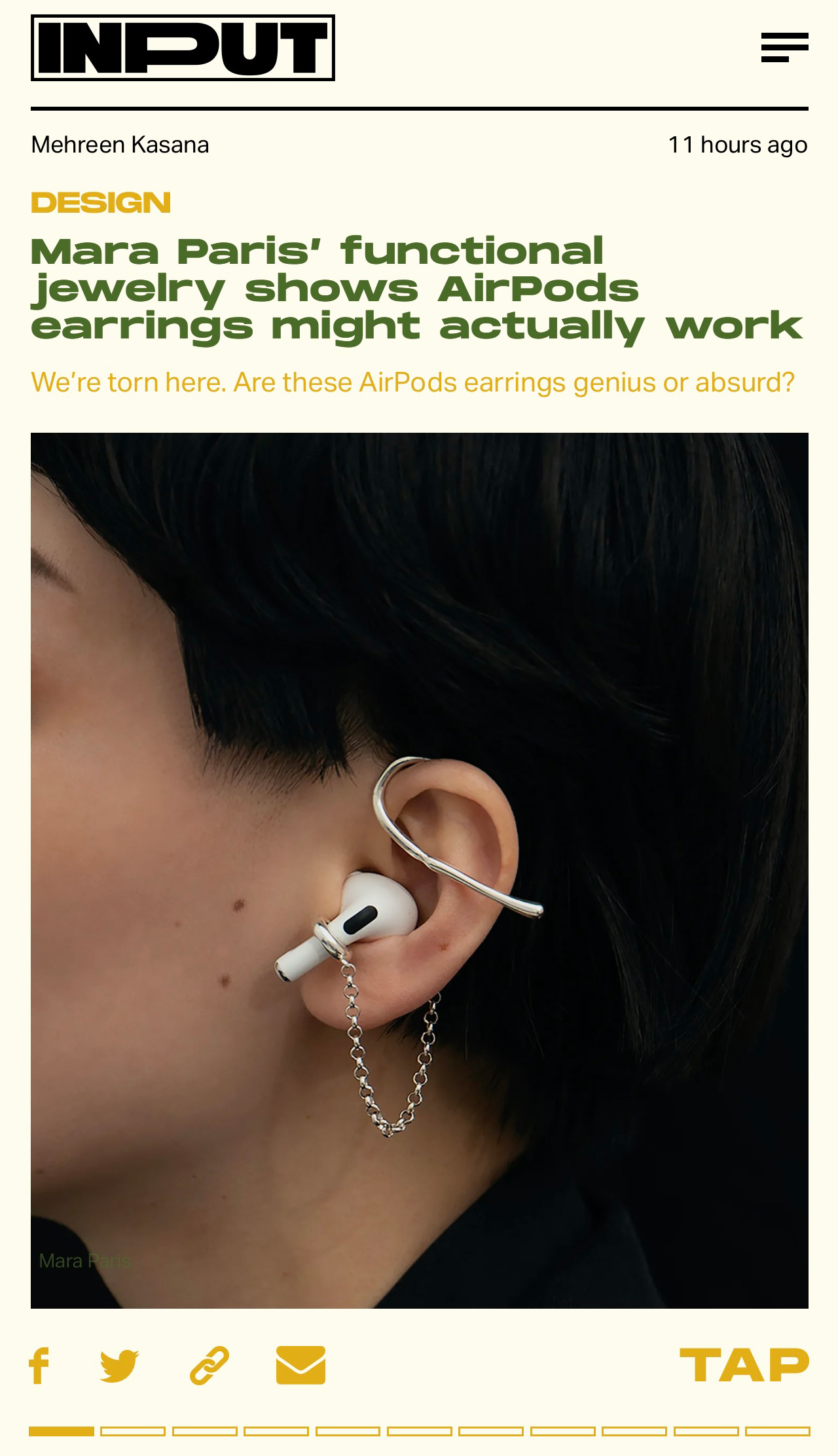Input Mag - PLANETEE' functional jewelry shows AirPods earrings might actually work