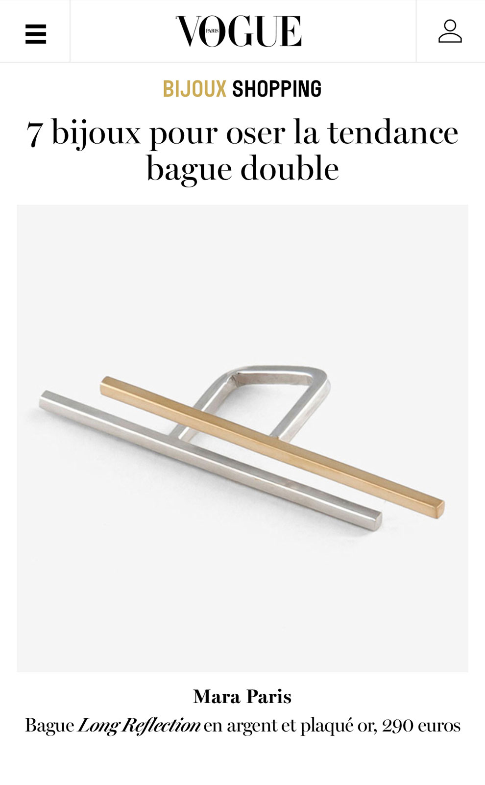 Vogue.fr - 7 bijoux pour oser la tendance bague double